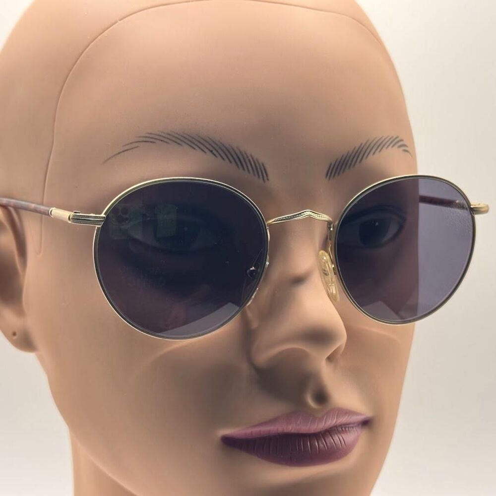 Vintage NOS 90s Oversized Gold Round Eyeglass Frames with New Non-RX Sun Lenses